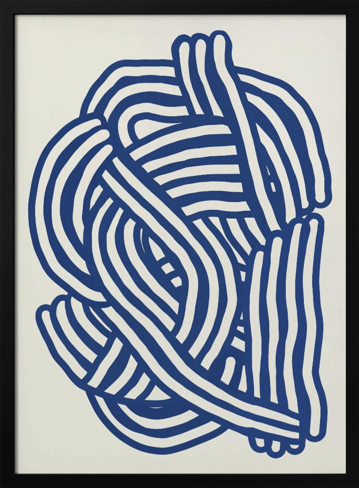 Organische Linienkunstform in Blau | Poster