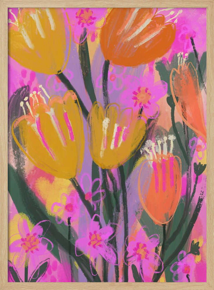 Lebendiger Blütentanz | Poster