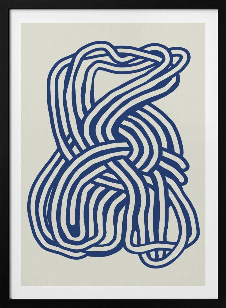 Line Art organische Form in Blau 02 | Poster