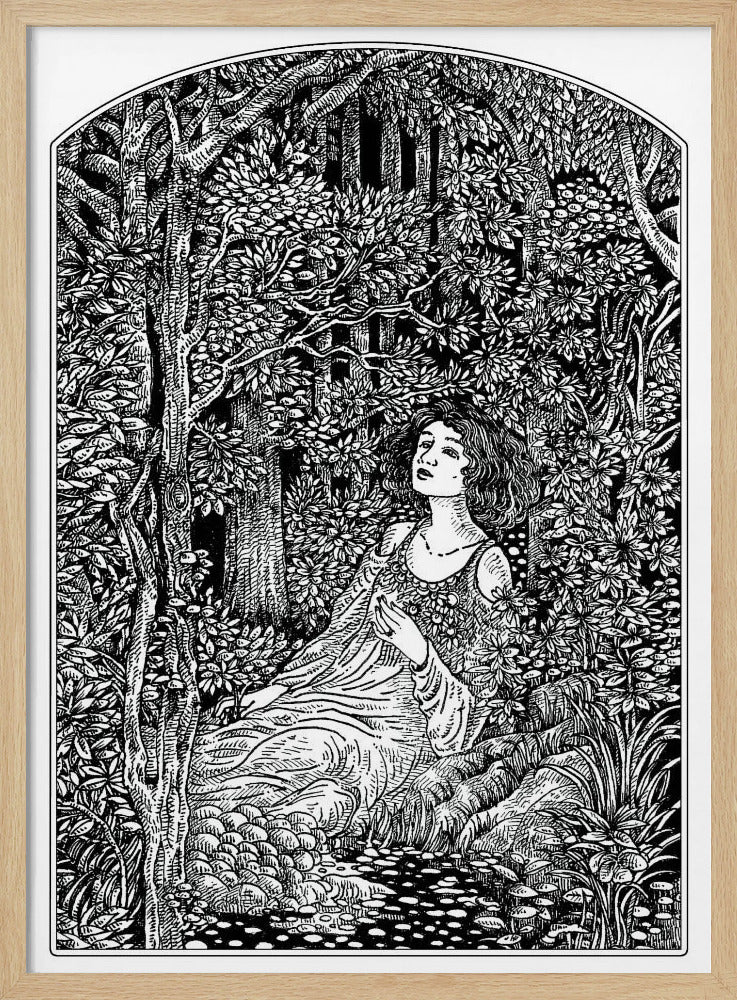 Frau im Wald | Poster