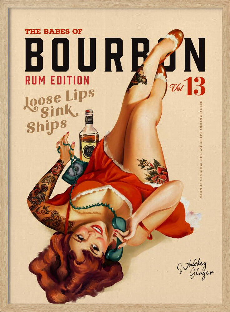 Babes of Bourbon Vol 13 Rum trinkendes Pinup-Girl-Kunst | Poster