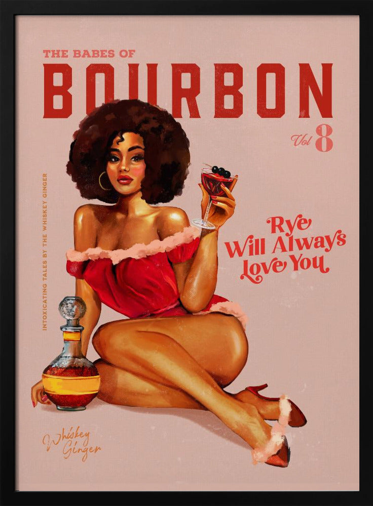 Babes of Bourbon, Band 8, Vintage-Pinup-Girl mit Afro | Poster