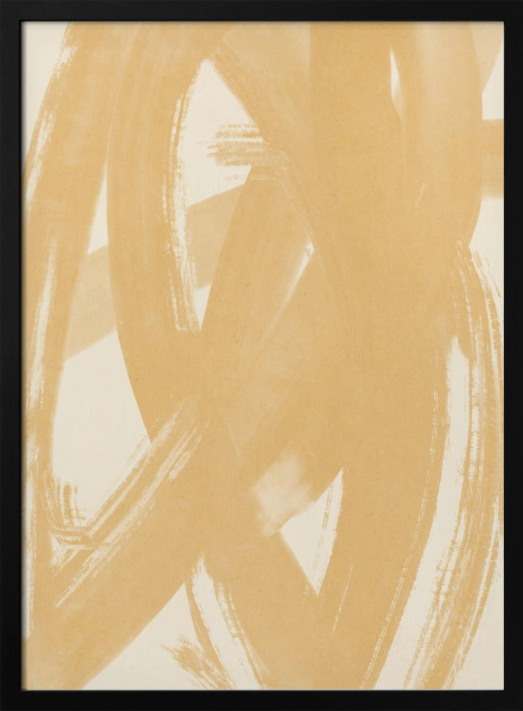 Dynamische beige Pinselstriche | Poster