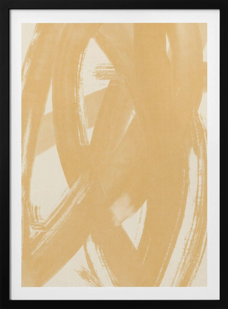 Dynamische beige Pinselstriche | Poster