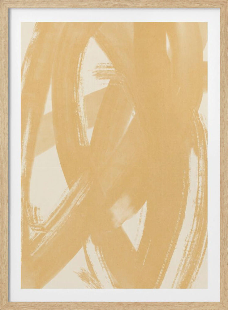 Dynamische beige Pinselstriche | Poster