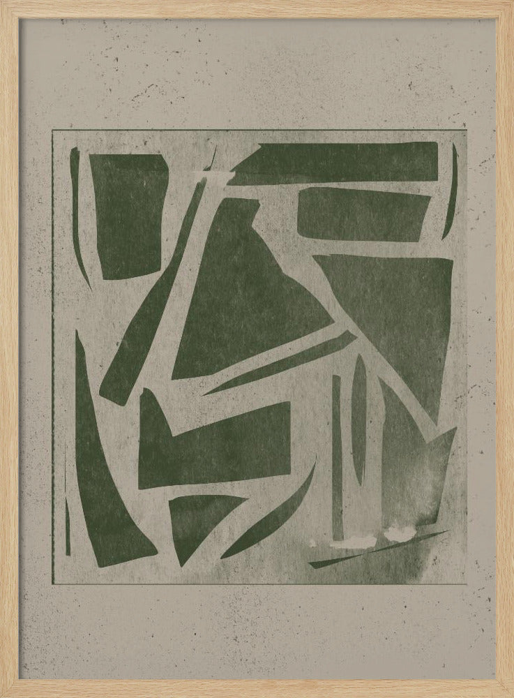 Grünes geometrisches Labyrinth | Poster