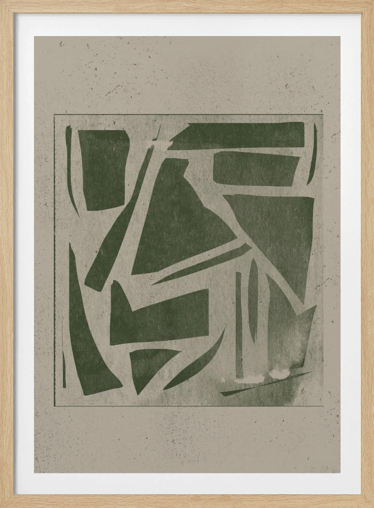 Grünes geometrisches Labyrinth | Poster