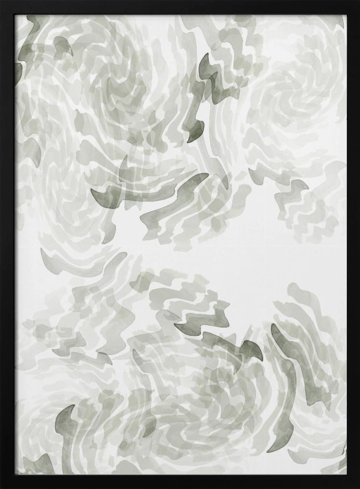 Grey Watercolour Twirl 1 | Poster