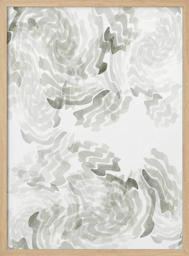 Grey Watercolour Twirl 1 | Poster