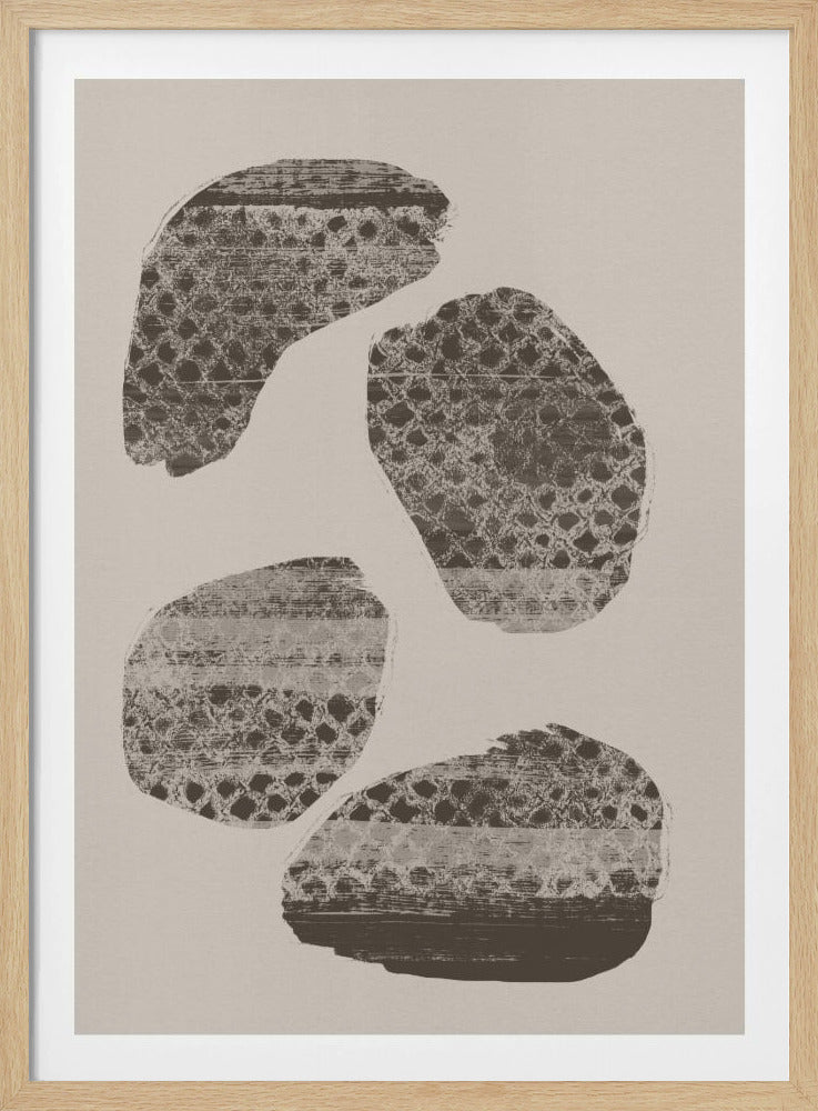 Stonescape – Abstrakte organische Formen in Taupe und Braun | Poster