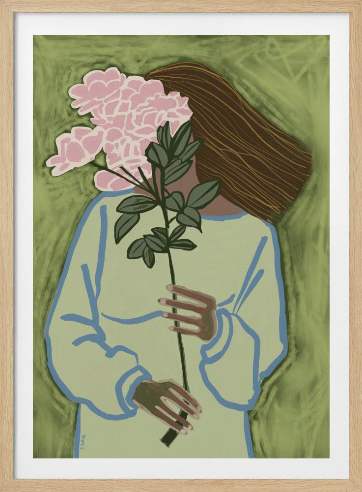 Dame mit Blumen | Poster