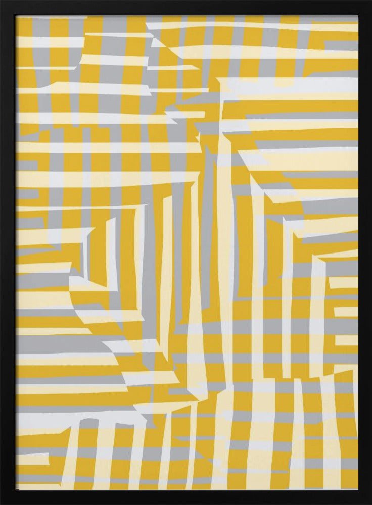 Gelbe Linie und Streifen mit grauer Variation | Poster