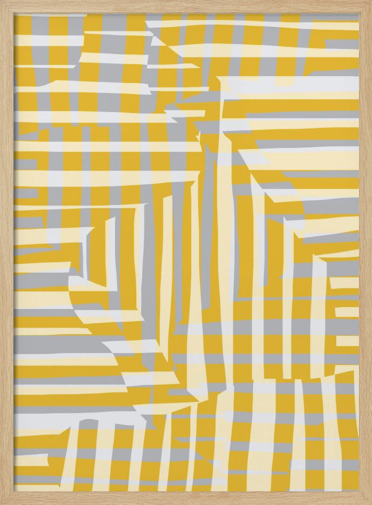 Gelbe Linie und Streifen mit grauer Variation | Poster