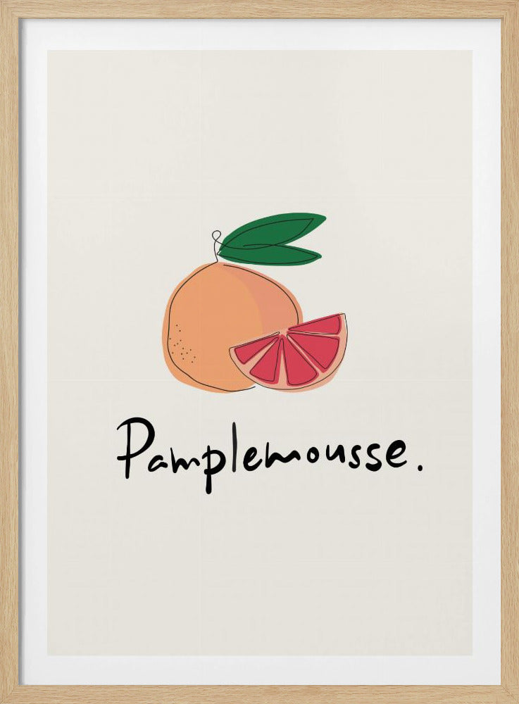 Moderne französische Obstkollektion "Grapefruit / Pamplemousse" | Poster