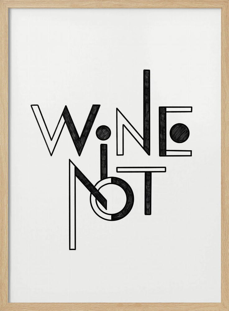 Wein Nicht handgezeichneter Text &amp; Zitat | Poster