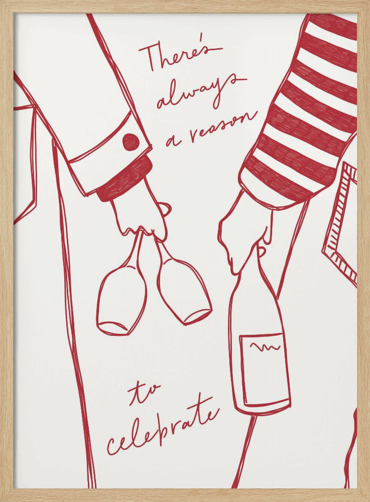 Frau hält Weinflasche und Weinglas (Rot) - Wein Vin Rouge Femme | Poster