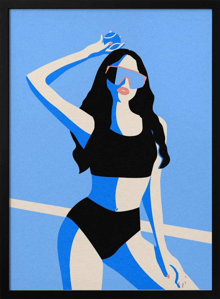 Blaues Sportmädchen | Poster