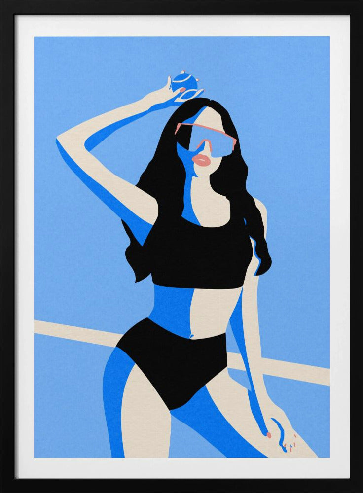 Blaues Sportmädchen | Poster