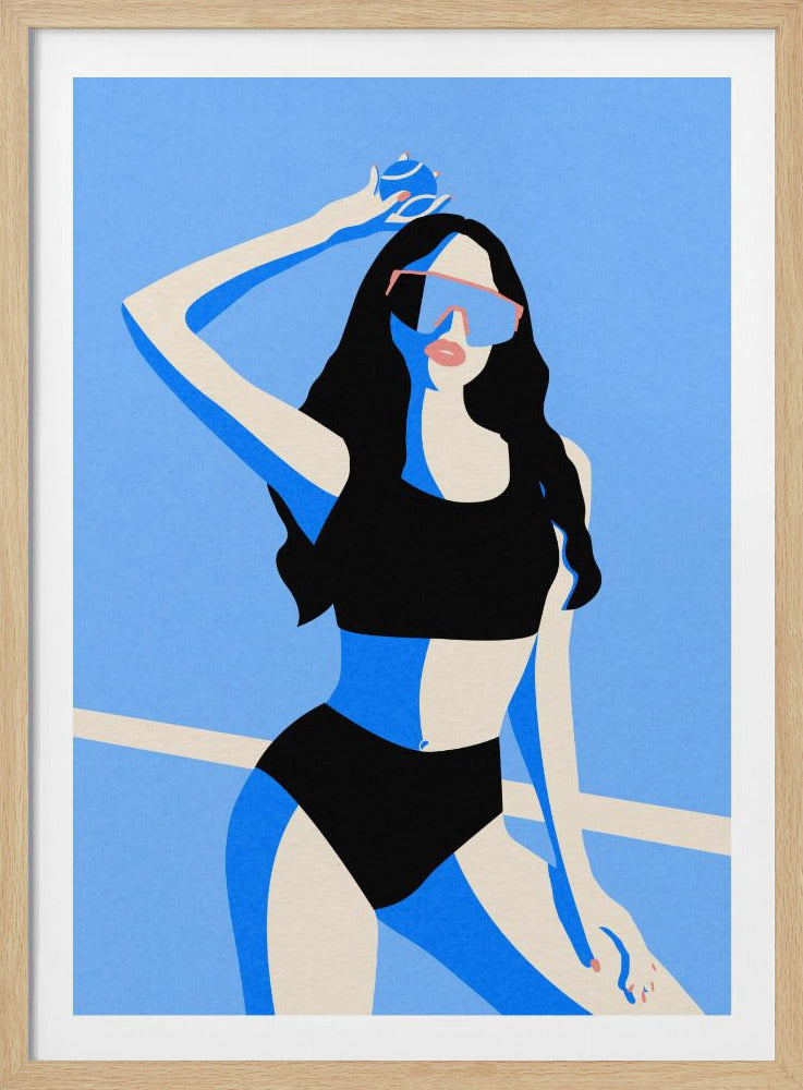 Blaues Sportmädchen | Poster