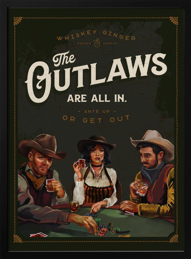 Outlaws sind alle in cooler Cowboy-Poker-Kunst | Poster