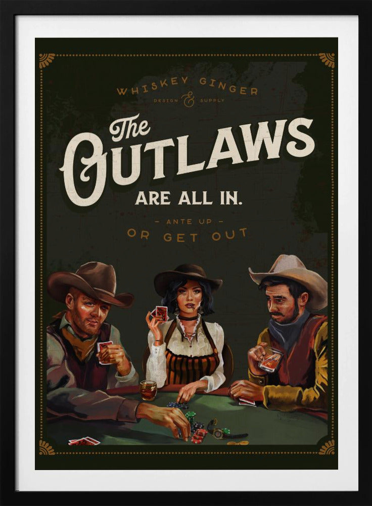 Outlaws sind alle in cooler Cowboy-Poker-Kunst | Poster