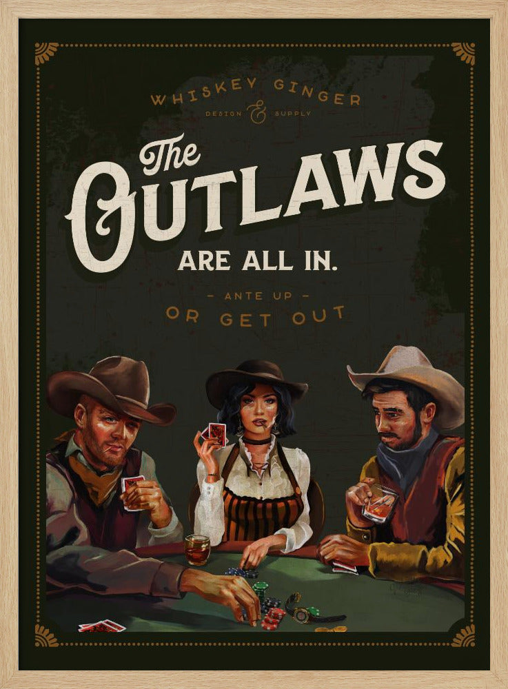 Outlaws sind alle in cooler Cowboy-Poker-Kunst | Poster