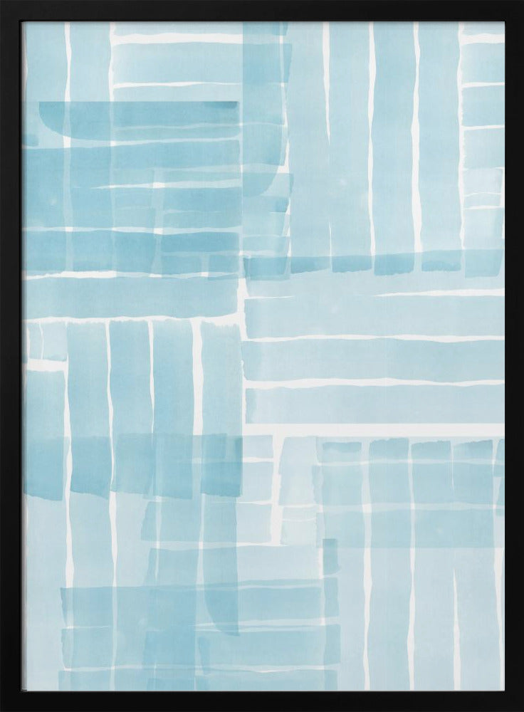 Light Blue Watercolour Grid Wash 1 | Poster