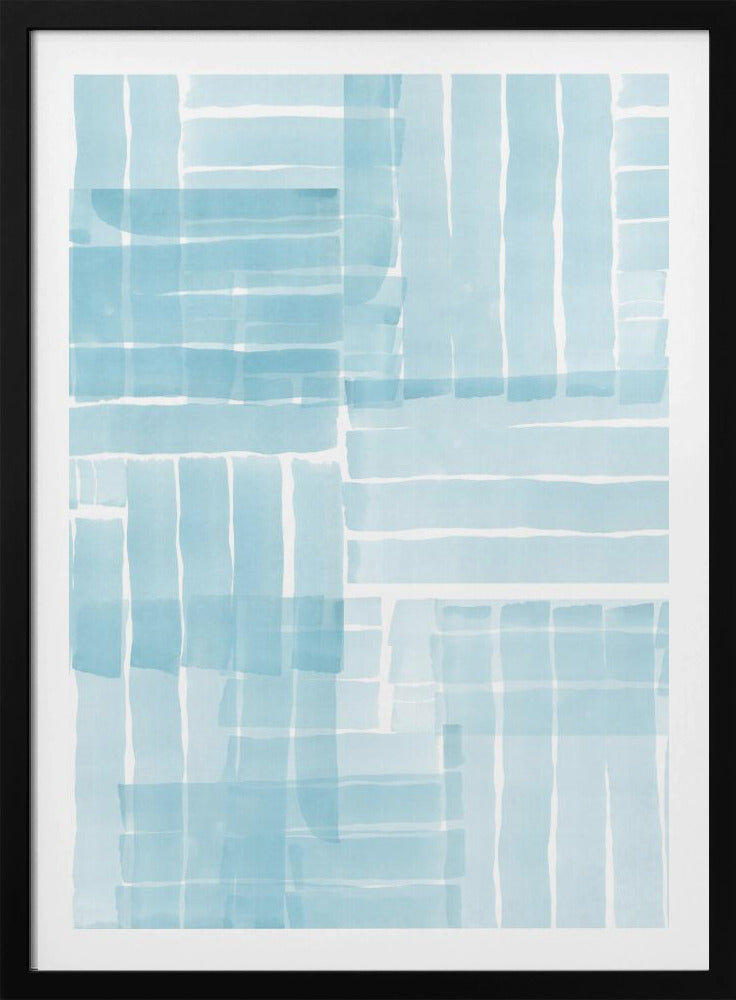 Light Blue Watercolour Grid Wash 1 | Poster