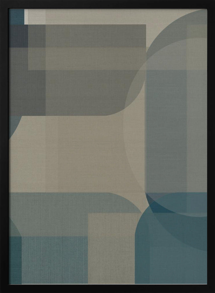 Gewebte blaue und neutrale abstrakte Schichten 1 | Poster