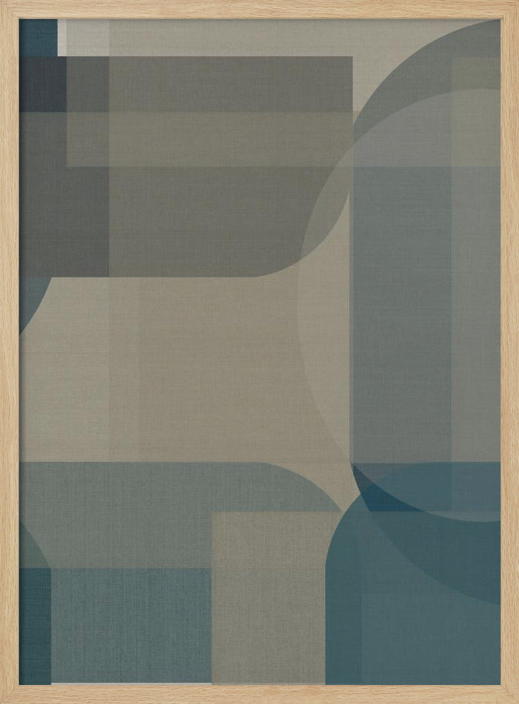 Gewebte blaue und neutrale abstrakte Schichten 1 | Poster