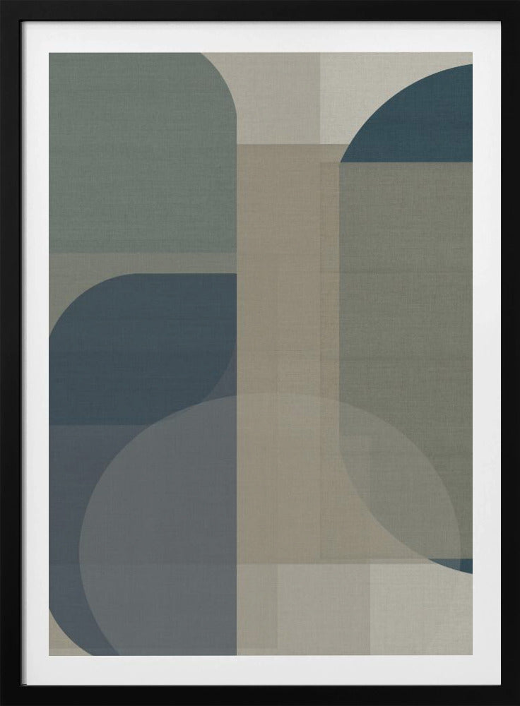 Gewebte blaue und neutrale abstrakte Schichten 2 | Poster