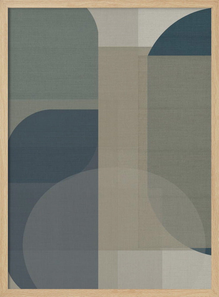 Gewebte blaue und neutrale abstrakte Schichten 2 | Poster