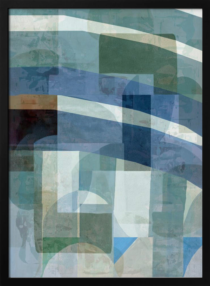 Abstrakte blaue und neutrale Formen 1 | Poster