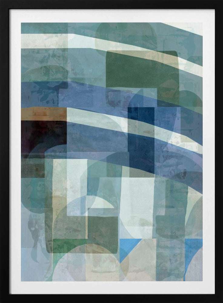 Abstrakte blaue und neutrale Formen 1 | Poster
