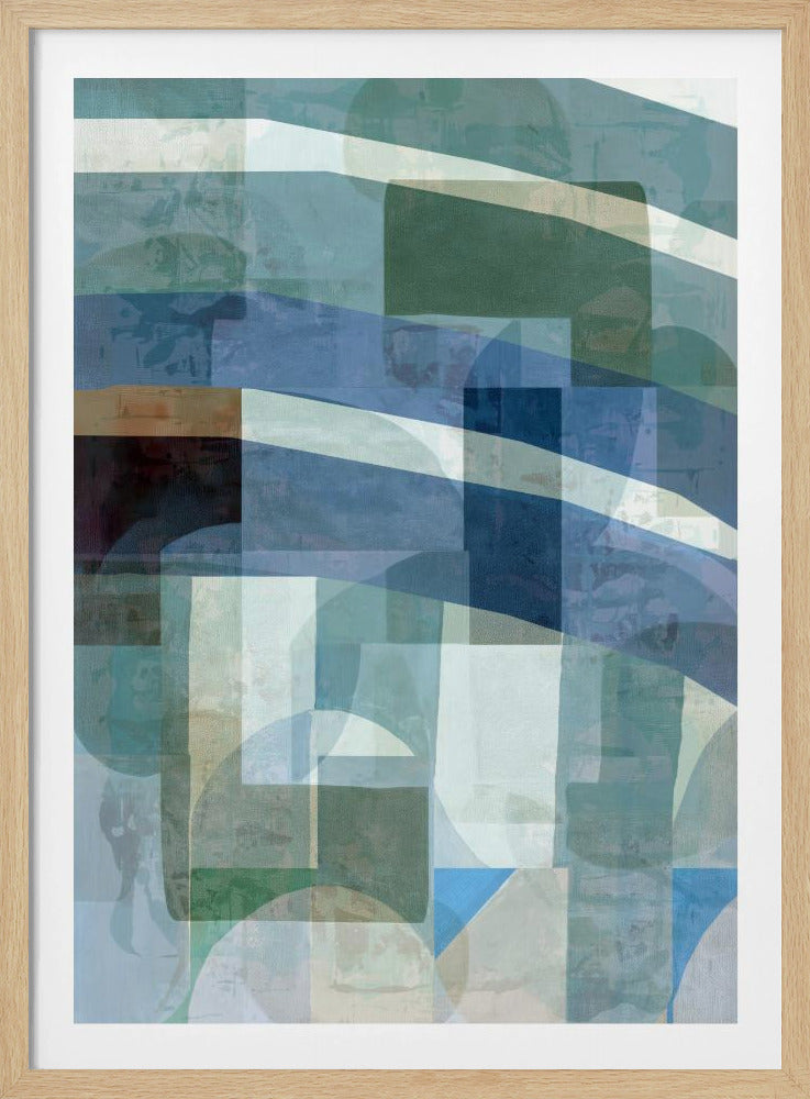 Abstrakte blaue und neutrale Formen 1 | Poster