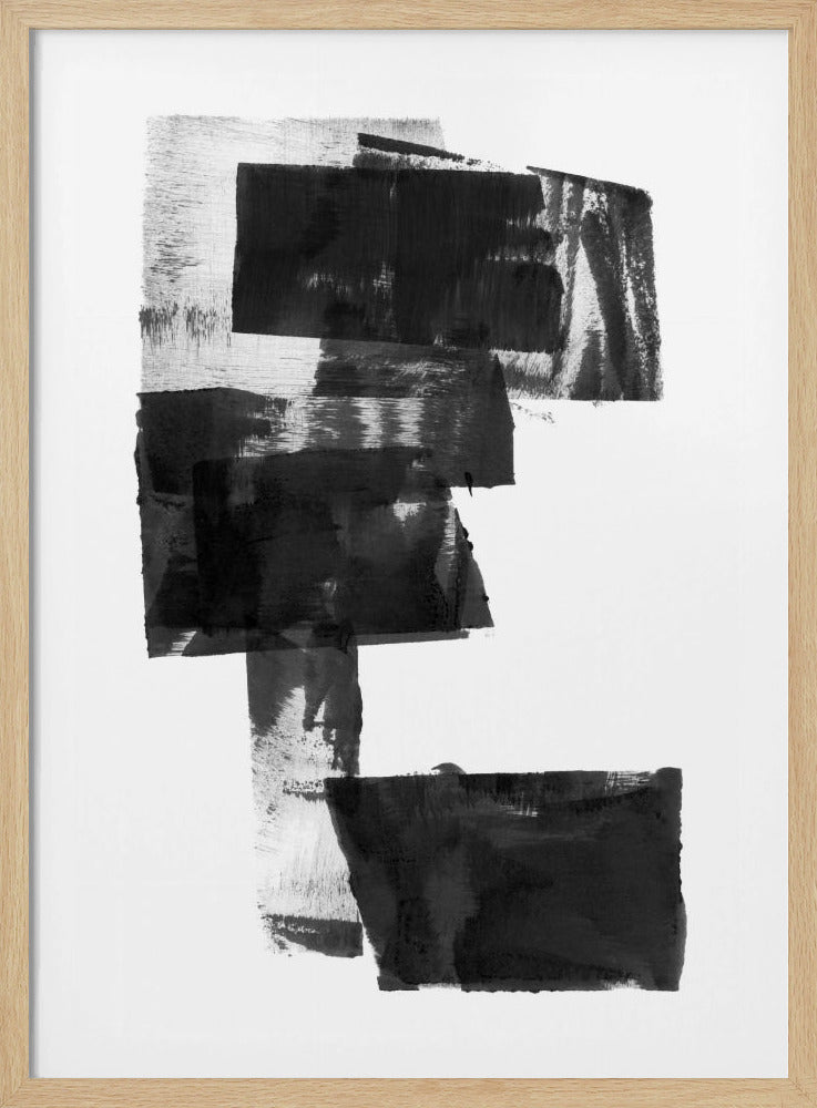 Abstrakte Komposition in Schwarzweiß Nr. 1 | Poster