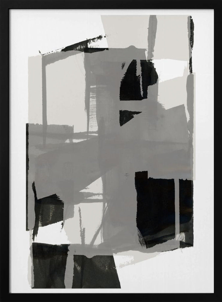 Abstrakte Komposition in Schwarzweiß Nr. 5 | Poster
