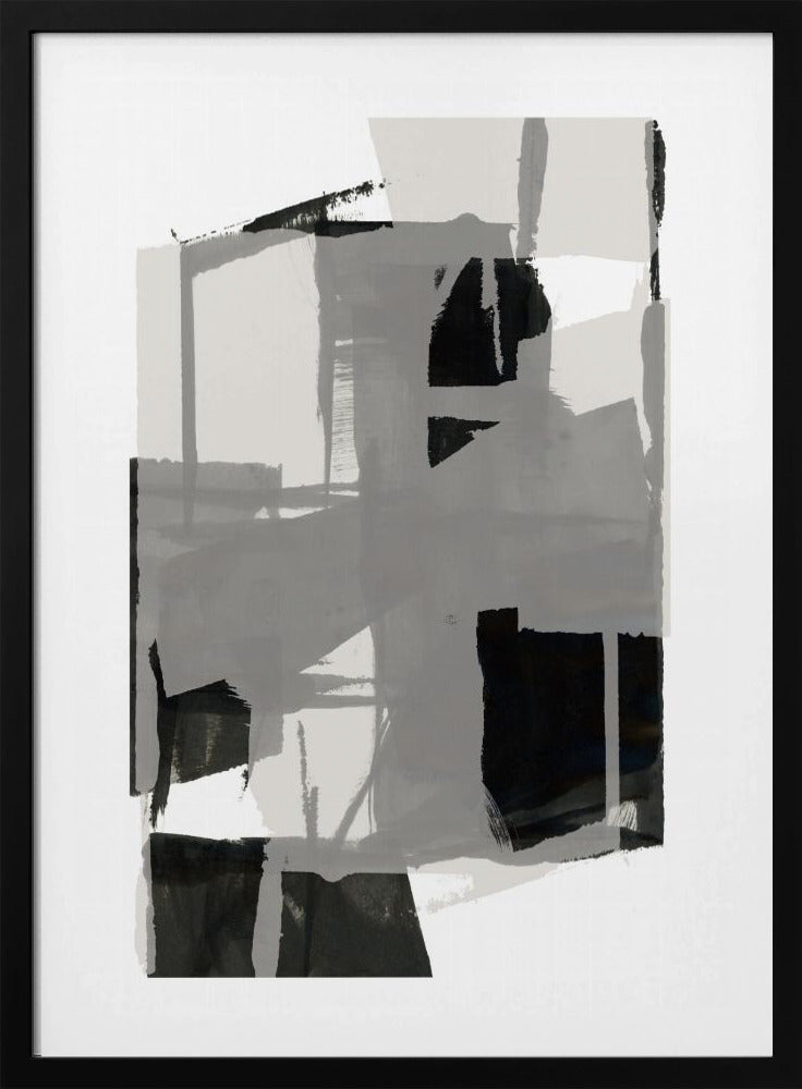Abstrakte Komposition in Schwarzweiß Nr. 5 | Poster