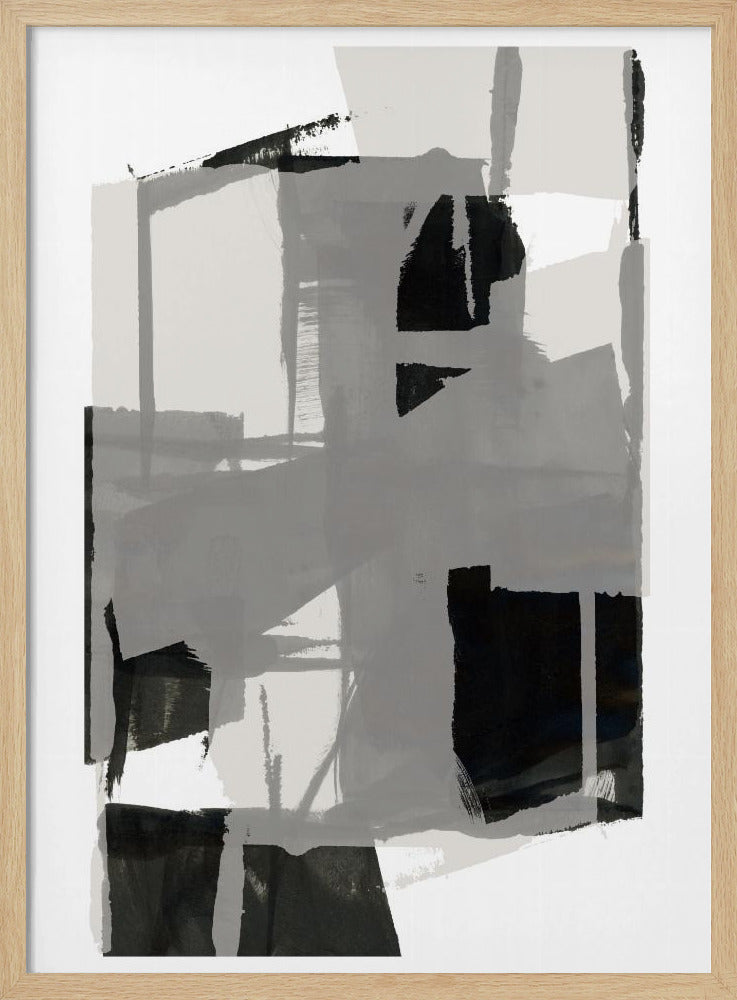 Abstrakte Komposition in Schwarzweiß Nr. 5 | Poster