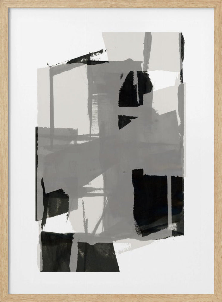 Abstrakte Komposition in Schwarzweiß Nr. 5 | Poster