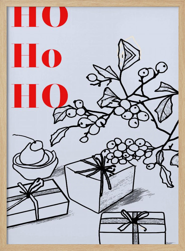 Schleifen und Kugeln: Ho Ho Ho Weihnachten | Poster