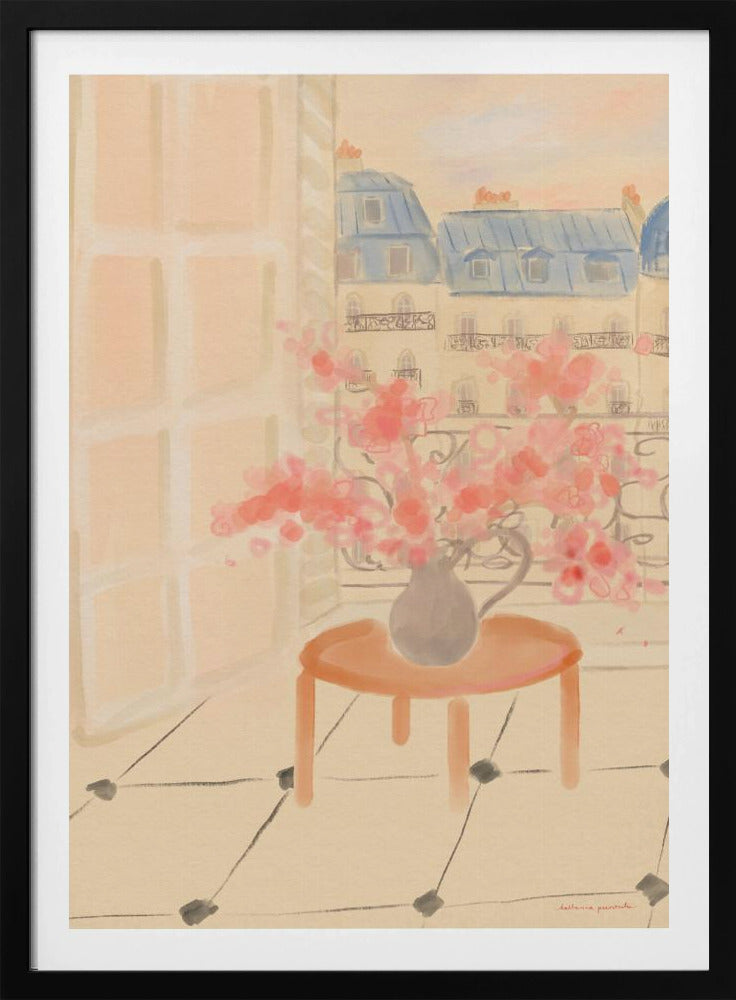 Kirschblüten in einer Pariser Wohnung | Poster
