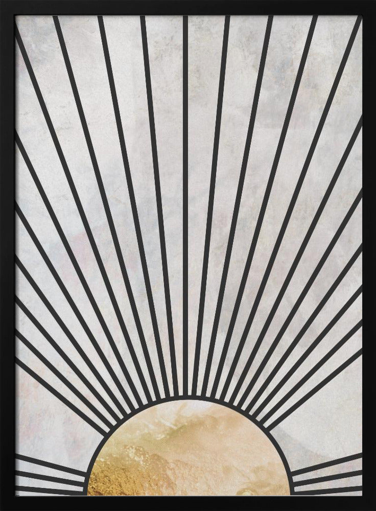 Schwarzgoldene aufgehende Sonne | Poster
