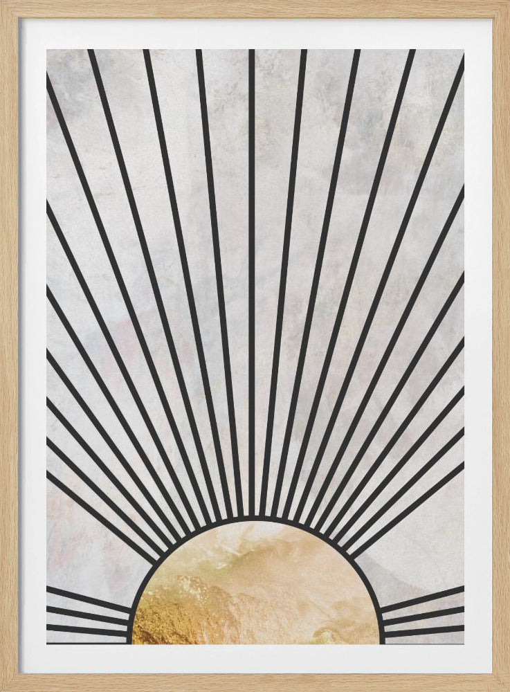 Schwarzgoldene aufgehende Sonne | Poster