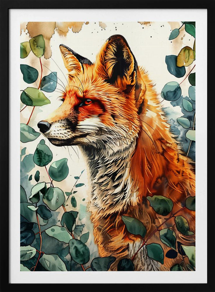 Tier Aquarell Kunst Fuchs 10 | Poster