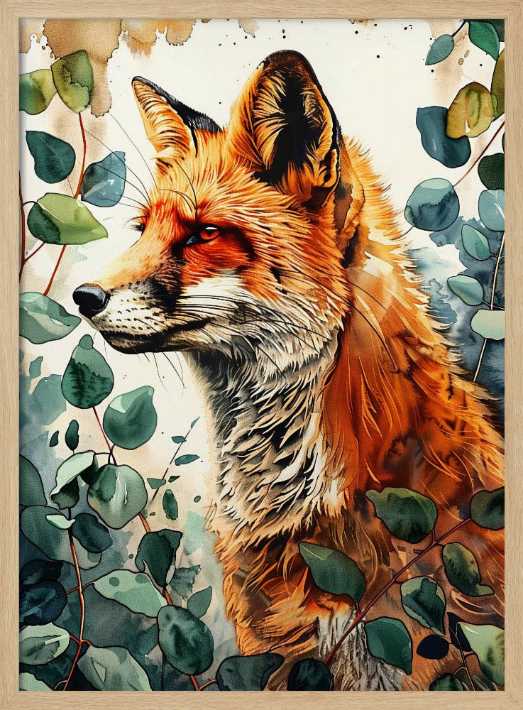 Tier Aquarell Kunst Fuchs 10 | Poster