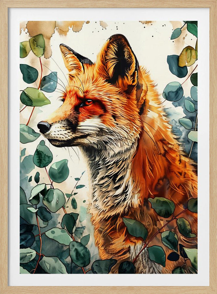 Tier Aquarell Kunst Fuchs 10 | Poster
