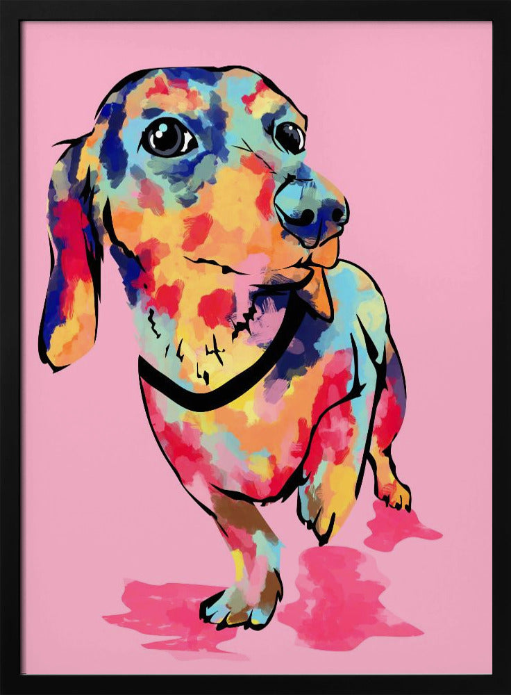 Regenbogenwelpe, süßer und bunter Hund | Poster