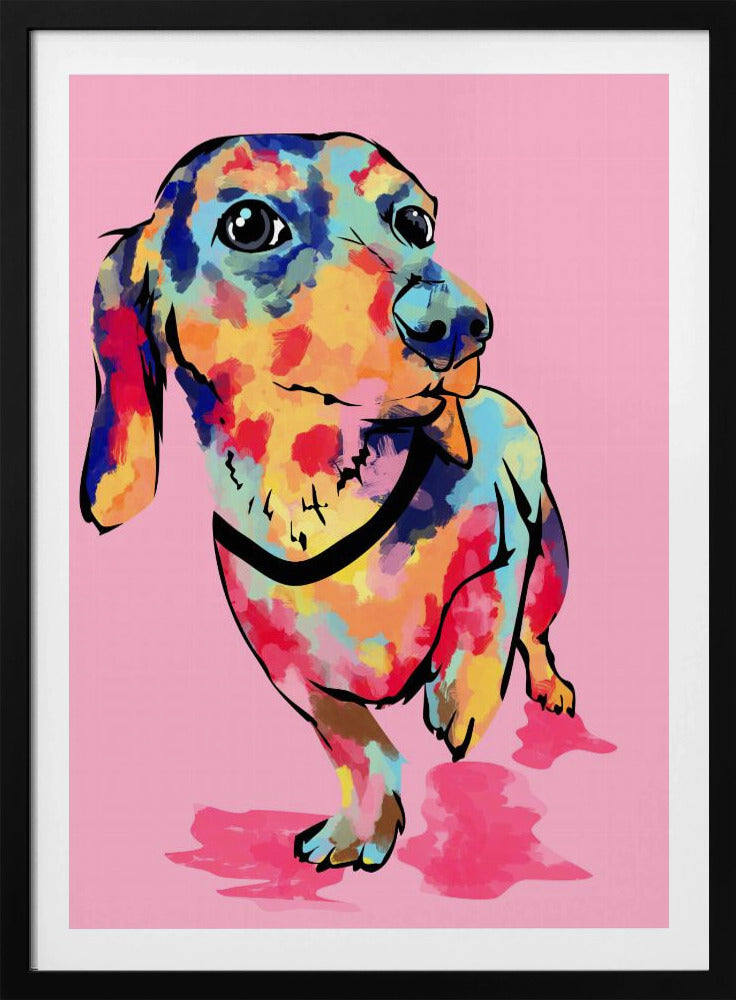 Regenbogenwelpe, süßer und bunter Hund | Poster