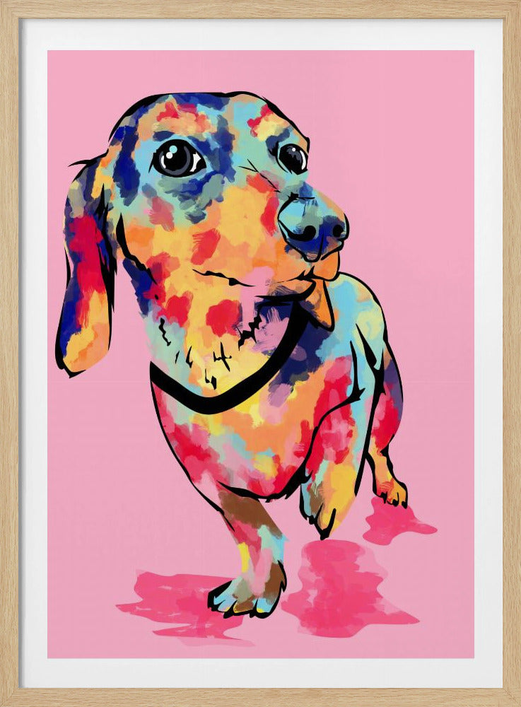 Regenbogenwelpe, süßer und bunter Hund | Poster